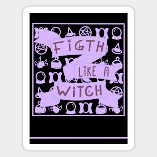 Fight Like a Witch purple Magnet